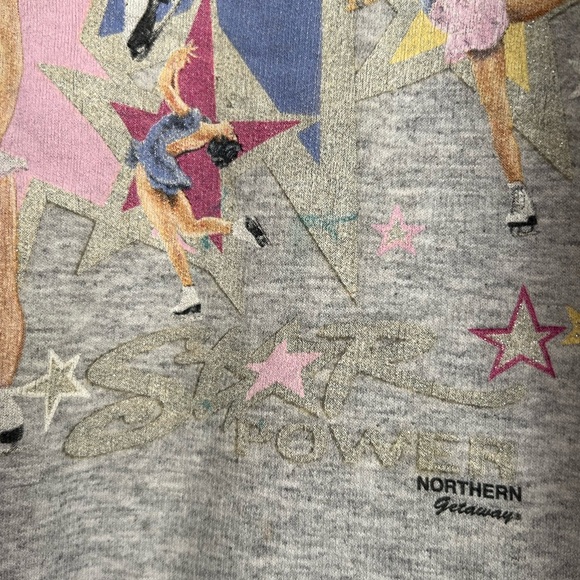 Vintage Northern Getaway Crewneck Sweater Figure Skating Graphic Girls Medium - Picture 4 of 7